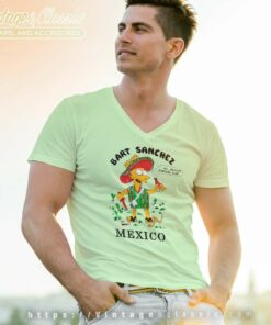 Vintage The Simpsons Bart Sanchez Mexico V Neck TShirt 1