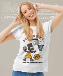 Vintage The Simpsons Magic Bart Basketball Women TShirt 1
