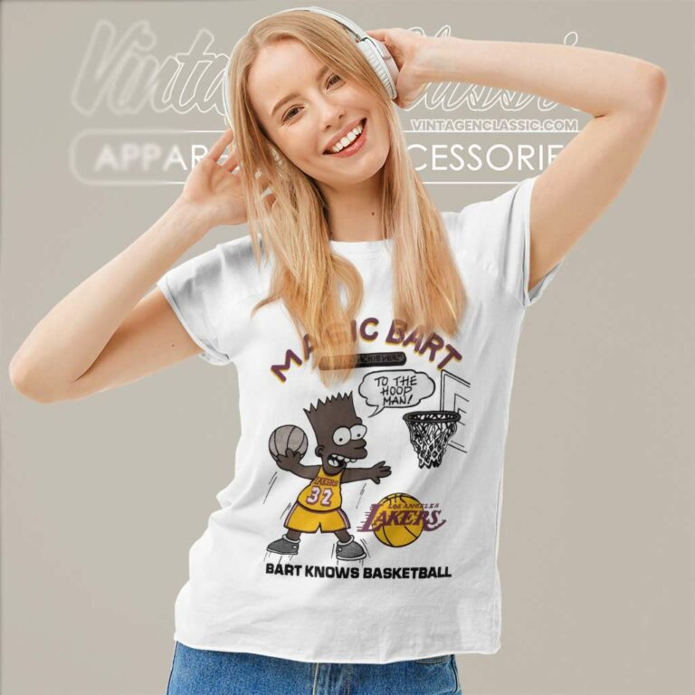 Vintage The Simpsons Magic Bart Basketball Women TShirt 1 Vintage The Simpsons Magic Bart Basketball Women TShirt 1