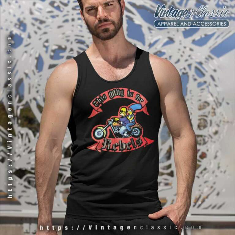 Vintage The Simpsons This Gang Is For Rebels Tank Top Racerback Vintage The Simpsons This Gang Is For Rebels Tank Top Racerback