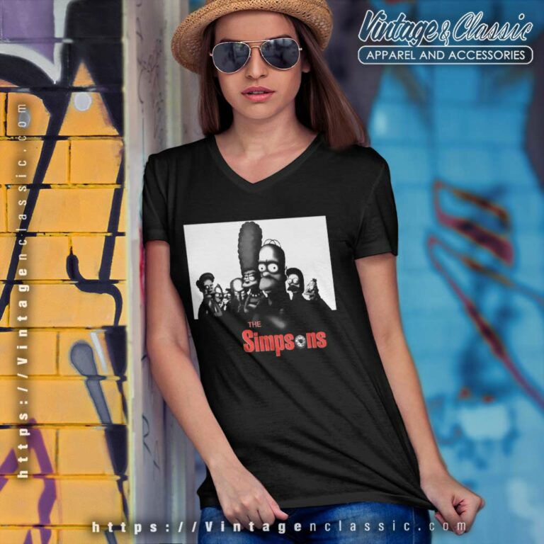 Vintage The Simpsons X Sopranos V Neck TShirt Vintage The Simpsons X Sopranos V Neck TShirt