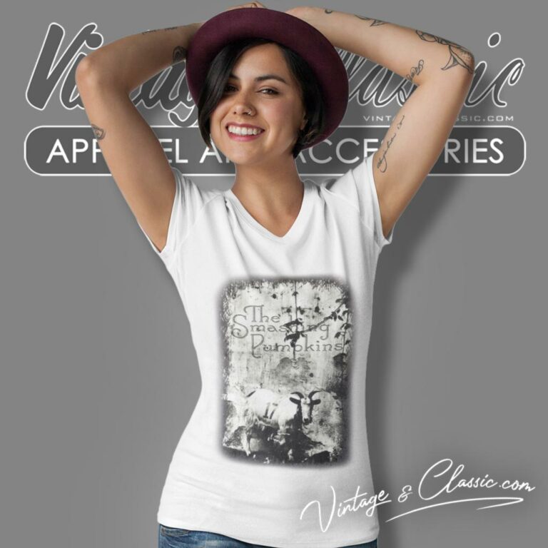 Vintage The Smashing Pumpkins Adore Goat 17 Tour V Neck TShirt Vintage The Smashing Pumpkins Adore Goat 17 Tour V Neck TShirt