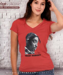 Vintage Tupac Trust Nobody Hip Hop V Neck TShirt