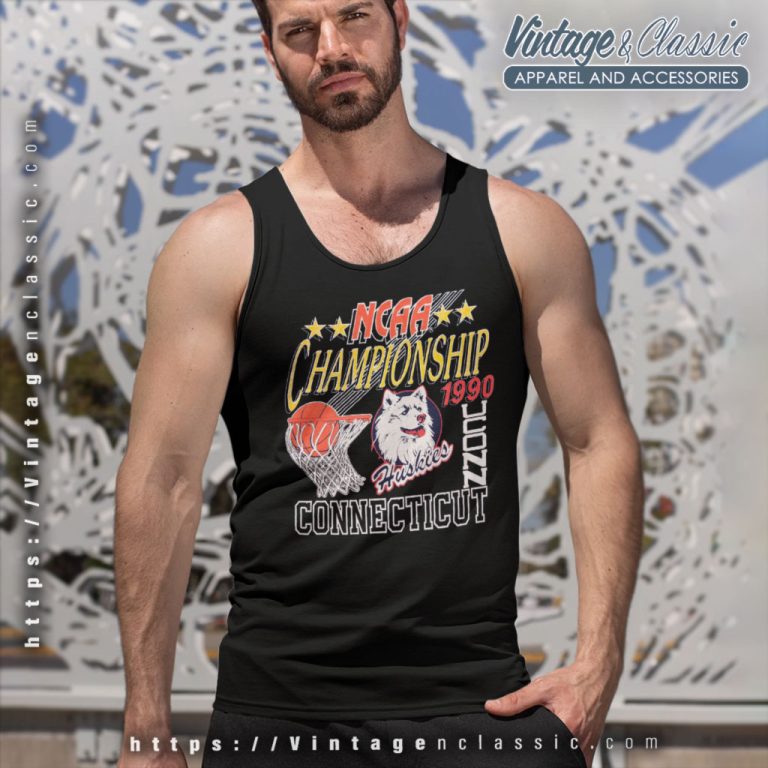 Vintage Uconn Huskies 1990 Ncaa Championship Tank Top Racerback Vintage Uconn Huskies 1990 Ncaa Championship Tank Top Racerback
