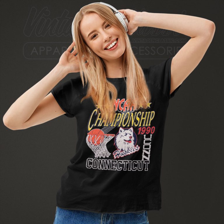Vintage Uconn Huskies 1990 Ncaa Championship Women T Shirt Vintage Uconn Huskies 1990 Ncaa Championship Women T Shirt