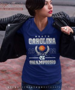 Vintage Unc Tar Heels Champions University Of North Carolina V Neck TShirt