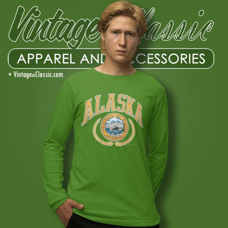 Vintage University Of Alaska Anchorage Logo Long Sleeve Tee Vintage University Of Alaska Anchorage Logo Long Sleeve Tee