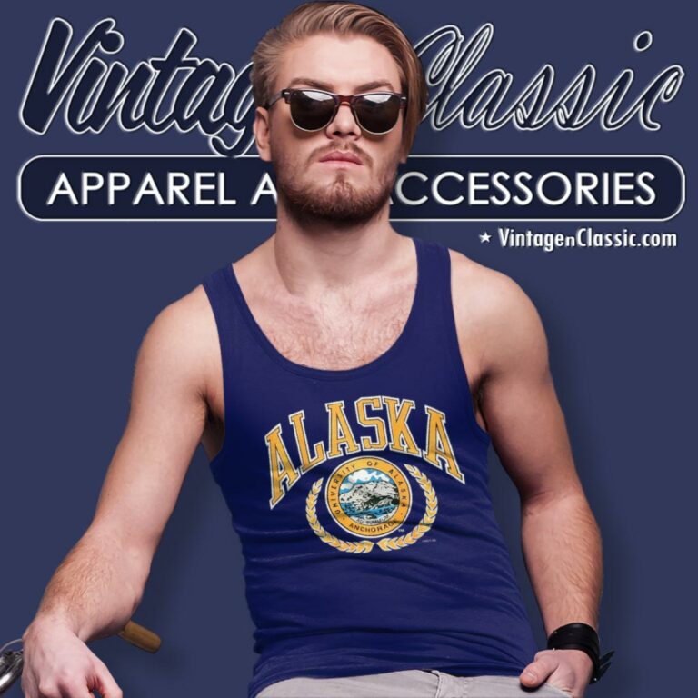Vintage University Of Alaska Anchorage Logo Tank Top Racerback Vintage University Of Alaska Anchorage Logo Tank Top Racerback