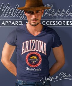 Vintage University Of Arizona Wildcats Logo V Neck TShirt