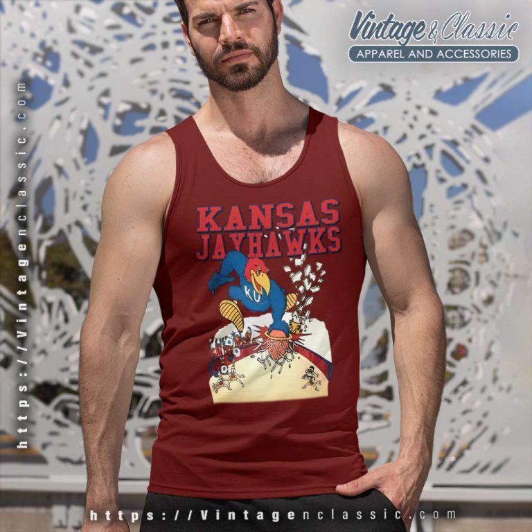 Vintage University Of Kansas Jayhawks Basketball Tank Top Racerback Vintage University Of Kansas Jayhawks Basketball Tank Top Racerback