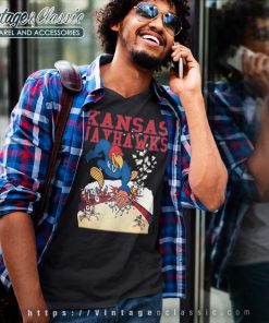 Vintage University Of Kansas Jayhawks Basketball Shirt 5 Vintage University Of Kansas Jayhawks Basketball V Neck TShirt