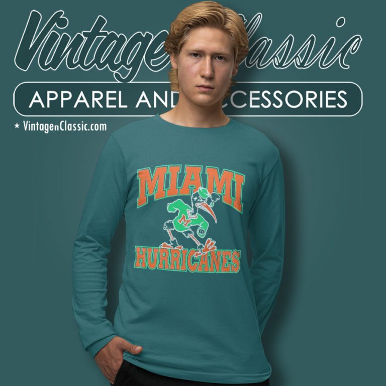 Vintage University Of Miami Hurricanes Long Sleeve Tee Vintage University Of Miami Hurricanes Long Sleeve Tee