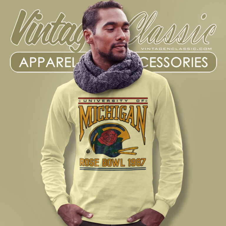 Vintage University Of Michigan Rose Bowl 1987 Long Sleeve Tee Vintage University Of Michigan Rose Bowl 1987 Long Sleeve Tee