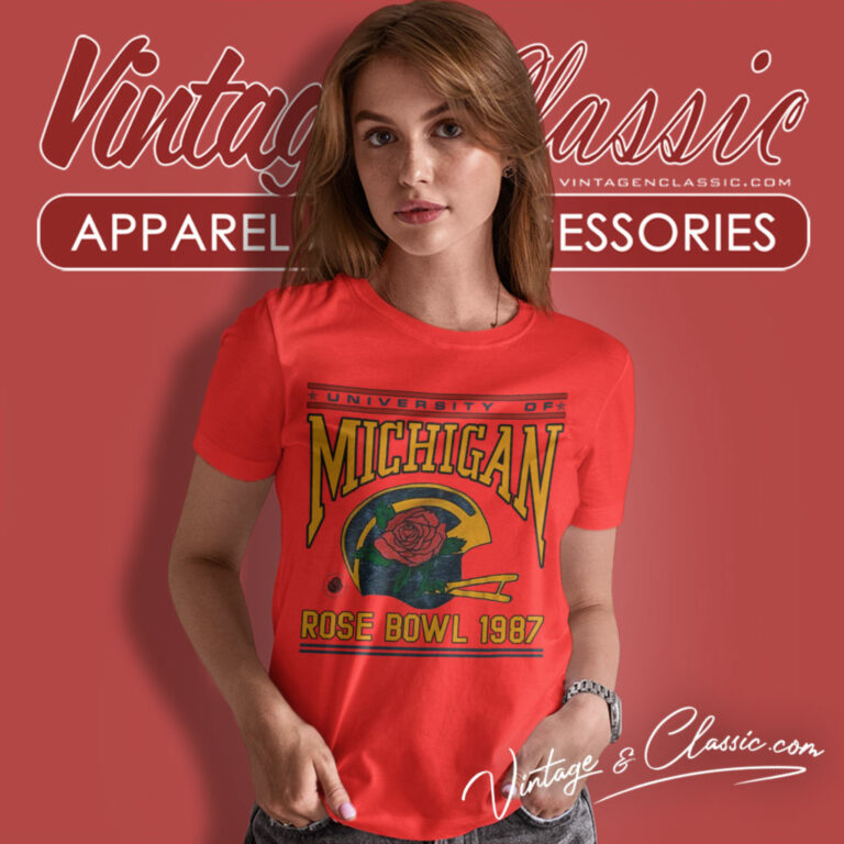 Vintage University Of Michigan Rose Bowl 1987 Women T Shirt Vintage University Of Michigan Rose Bowl 1987 Women T Shirt