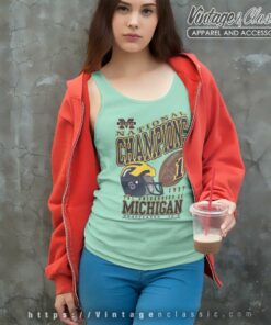 Vintage University Of Michigan Shirt National Champions Tank Top Racerback