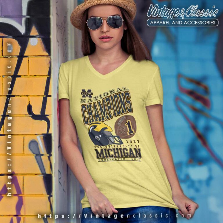Vintage University Of Michigan Shirt National Champions V Neck TShirt Vintage University Of Michigan Shirt National Champions V Neck TShirt
