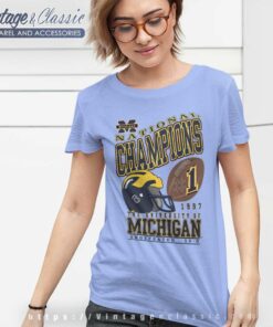 Vintage University Of Michigan Shirt National Champions Women TShirt