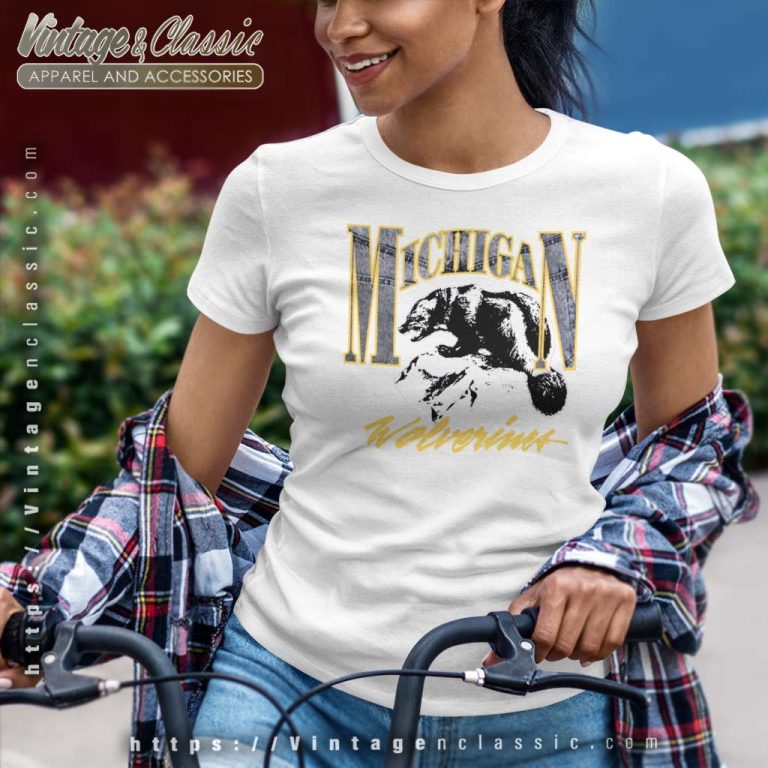 Vintage University Of Michigan Wolverines Women TShirt Vintage University Of Michigan Wolverines Women TShirt