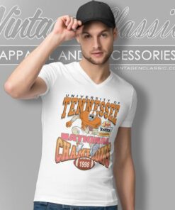 Vintage University Of Tennessee Football Team V Neck TShirt