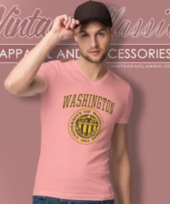 Vintage University Of Washington Logo V Neck TShirt
