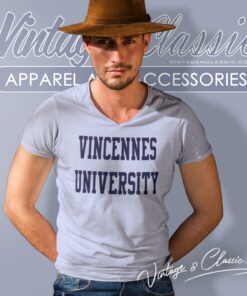 Vintage Vincennes University V Neck TShirt