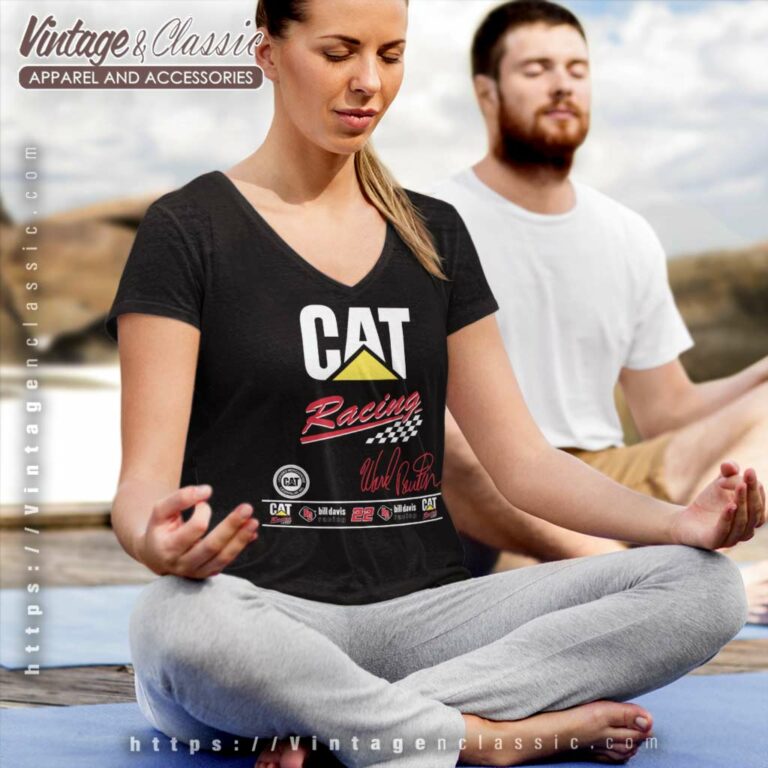 Vintage Ward Burton 22 Cat Dodge Nascar V Neck TShirt Vintage Ward Burton 22 Cat Dodge Nascar V Neck TShirt