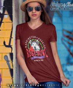 Vintage Washington Huskies 90s Rose Bowl V Neck TShirt