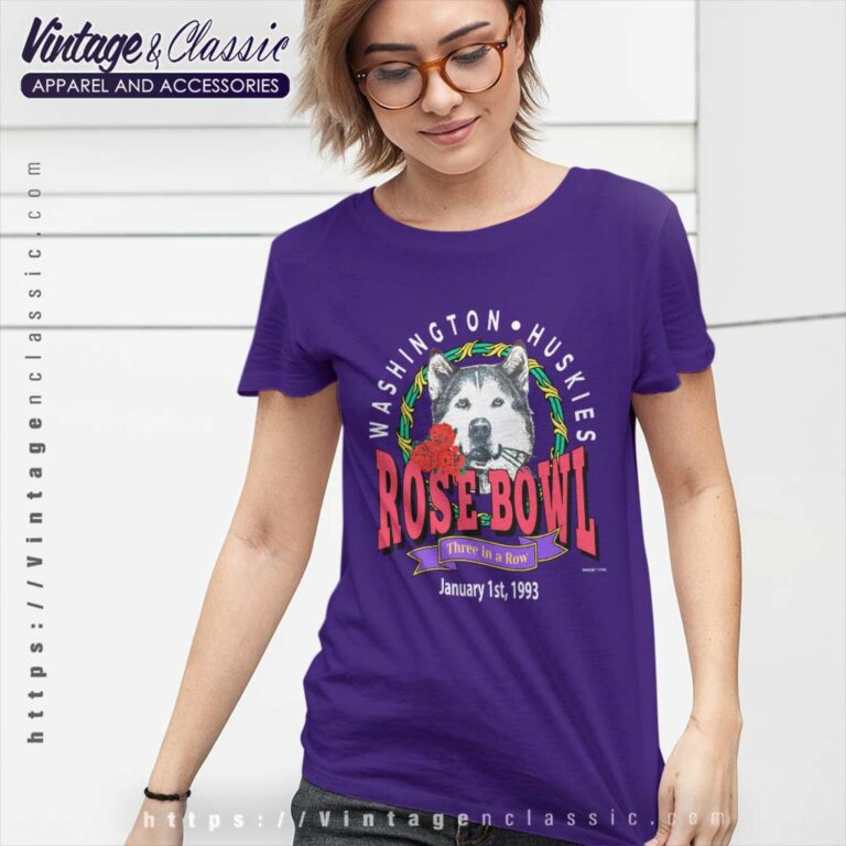 Vintage Washington Huskies 90s Rose Bowl Women TShirt Vintage Washington Huskies 90s Rose Bowl Women TShirt