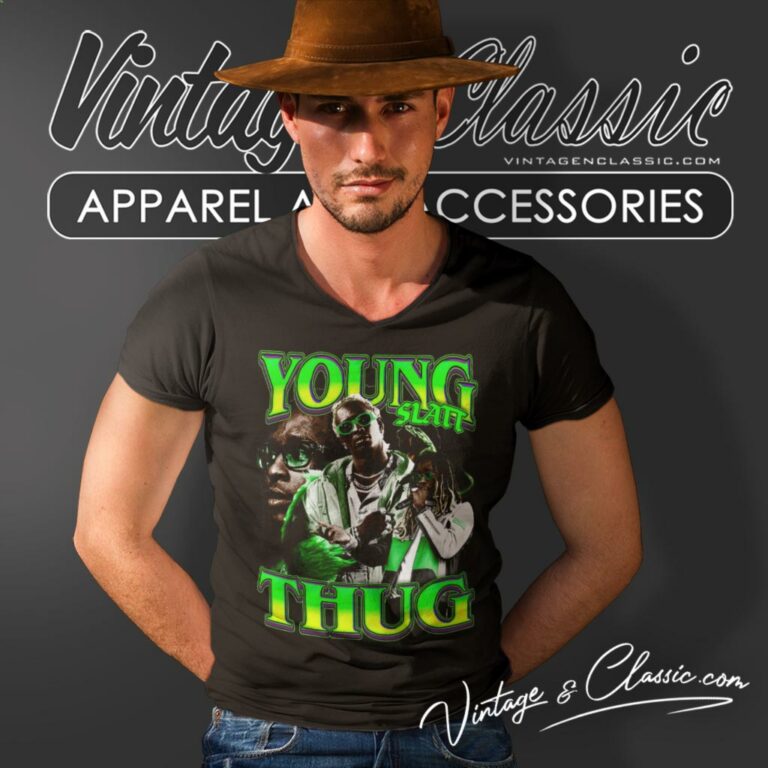 Vintage Young Thug Graphic V Neck TShirt Vintage Young Thug Graphic V Neck TShirt