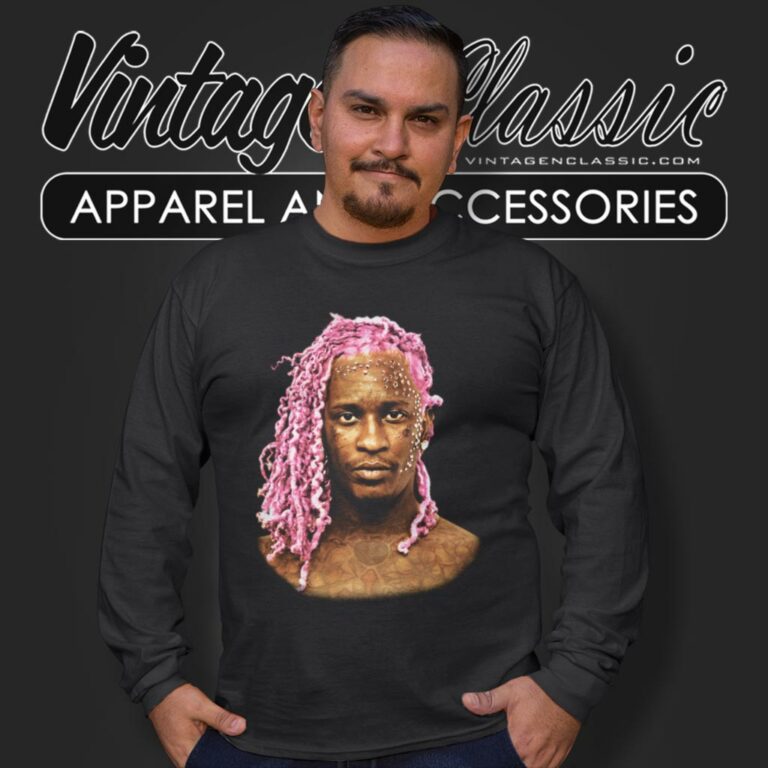 Vintage Young Thug Pink Hair Long Sleeve Tee Vintage Young Thug Pink Hair Long Sleeve Tee