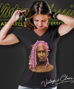 Vintage Young Thug Pink Hair V Neck TShirt