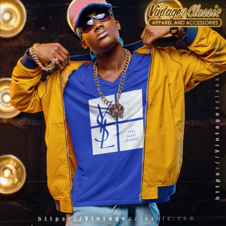 Vintage Yves Saint Laurent Spellout V Neck TShirt Vintage Yves Saint Laurent Spellout V Neck TShirt