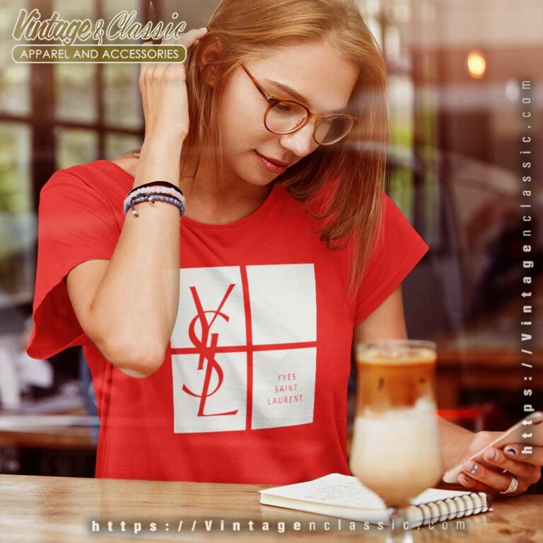 Vintage Yves Saint Laurent Spellout Women TShirt Vintage Yves Saint Laurent Spellout Women TShirt