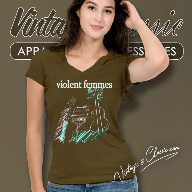 Violent Femmes 1989 Black Tour Concert V Neck TShirt Violent Femmes 1989 Black Tour Concert V Neck TShirt