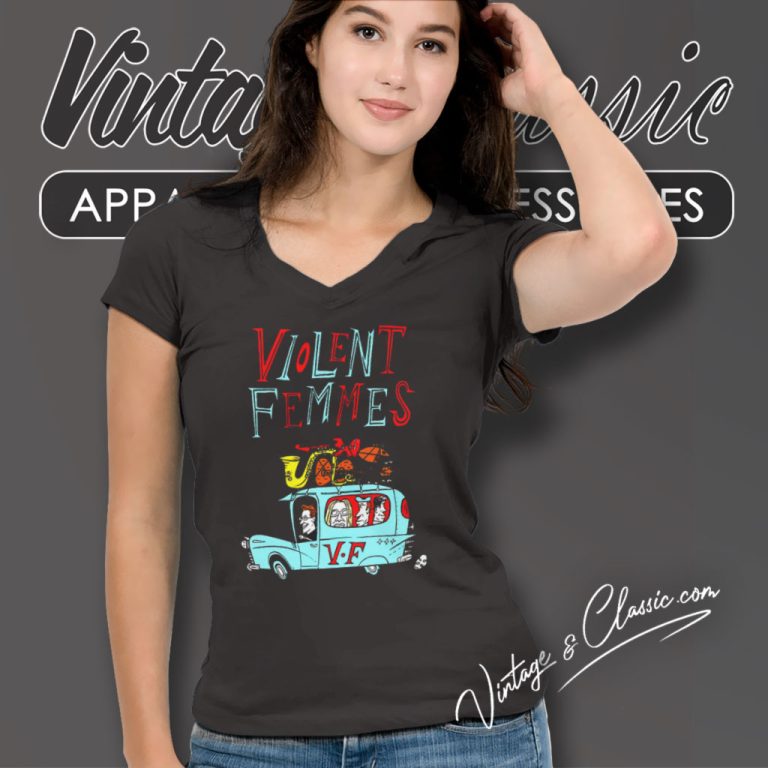 Violent Femmes In The Car V Neck TShirt Violent Femmes In The Car V Neck TShirt
