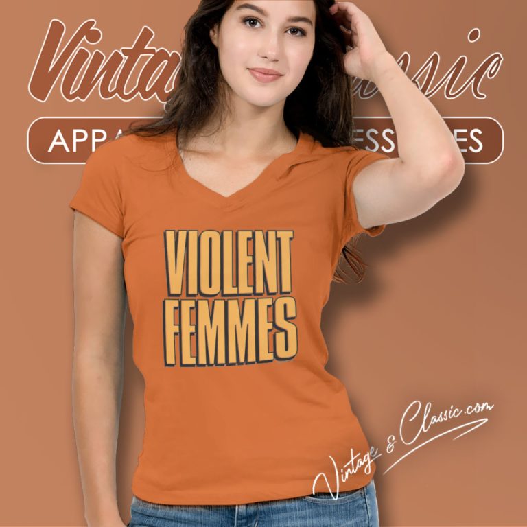 Violent Femmes Shadowed Logo V Neck TShirt Violent Femmes Shadowed Logo V Neck TShirt