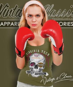 Virginia Tech Harley Davidson Skull Tank Top Racerback