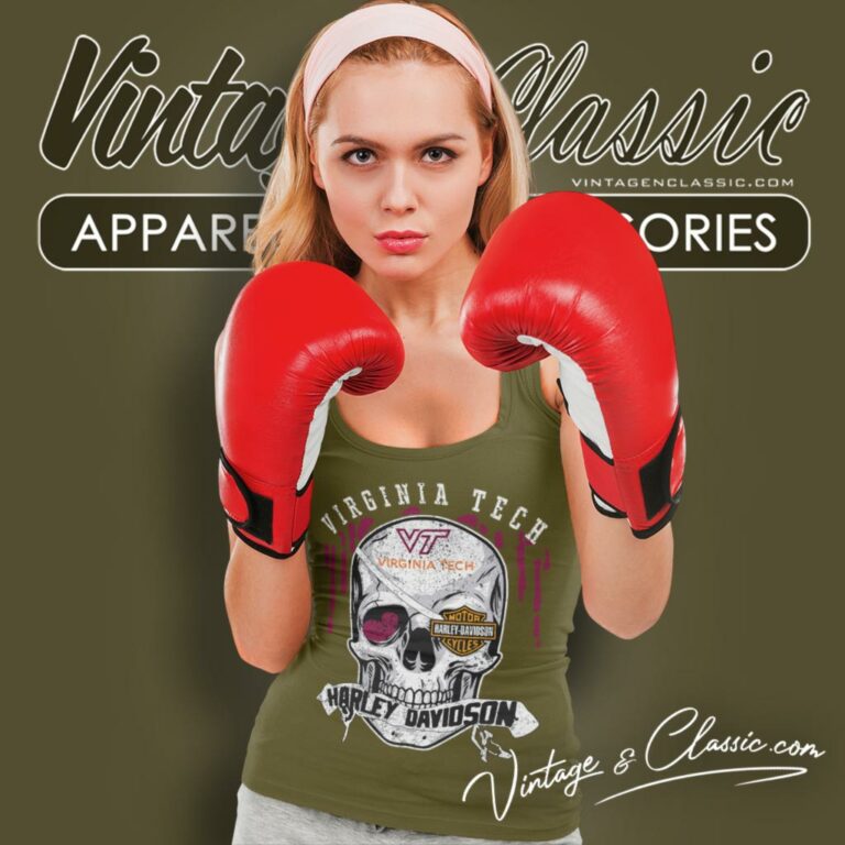 Virginia Tech Harley Davidson Skull Tank Top Racerback Virginia Tech Harley Davidson Skull Tank Top Racerback