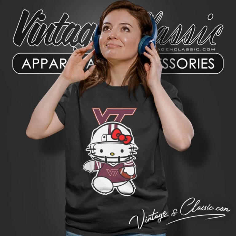 Virginia Tech Hokies Hello Kitty Women T Shirt Virginia Tech Hokies Hello Kitty Women T Shirt