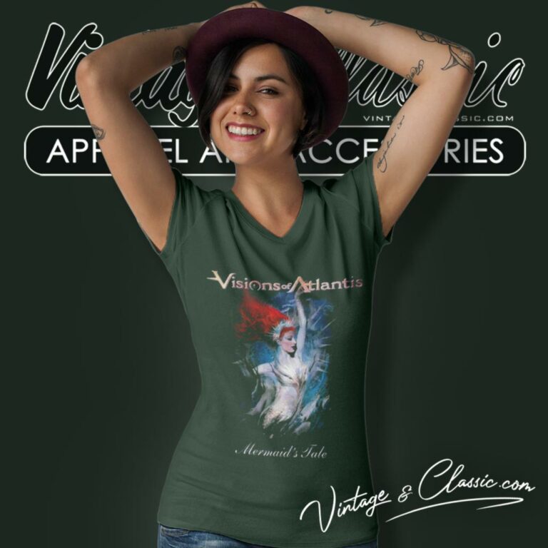 Visions Of Atlantis Mermaids Tale V Neck TShirt Visions Of Atlantis Mermaids Tale V Neck TShirt