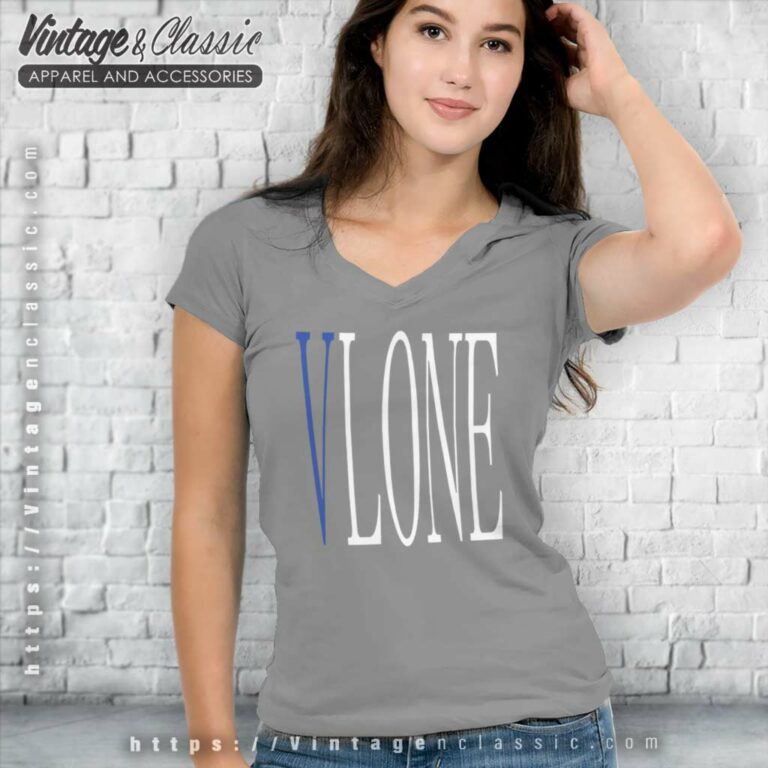 Vlone V Blue Staple V Neck TShirt 1 Vlone V Blue Staple V Neck TShirt 1