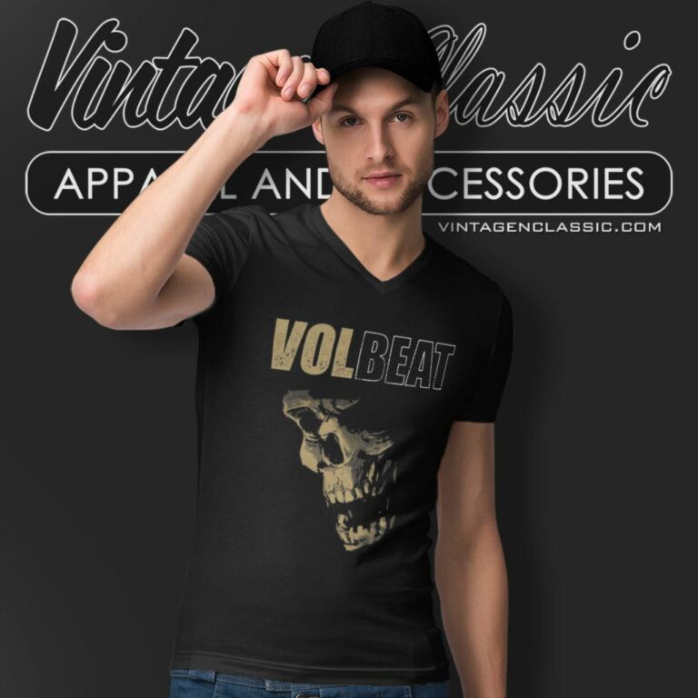 Volbeat Grimm Reaper V Neck TShirt Volbeat Grimm Reaper V Neck TShirt