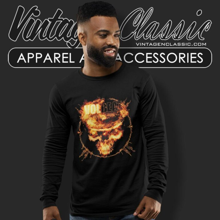 Volbeat Skull Fire Long Sleeve Tee Volbeat Skull Fire Long Sleeve Tee