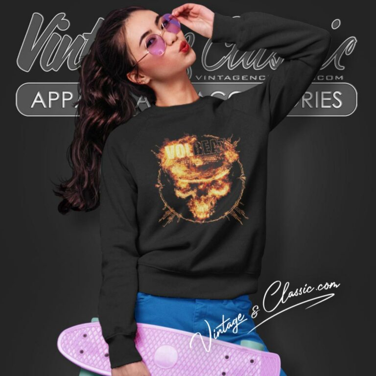 Volbeat Skull Fire Sweatshirt Volbeat Skull Fire Sweatshirt