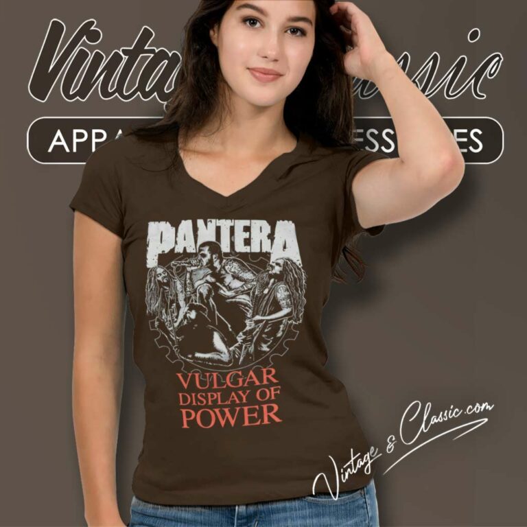 Vulgar Display Of Power Band Illustration V Neck TShirt Vulgar Display Of Power Band Illustration V Neck TShirt