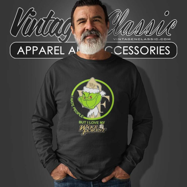 Wake Forest Ncaa Christmas Grinch Shirt I Hate People But I Love My Wake Forest Long Sleeve Tee Wake Forest Ncaa Christmas Grinch Shirt I Hate People But I Love My Wake Forest Long Sleeve Tee