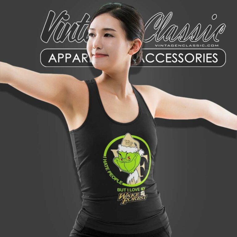 Wake Forest Ncaa Christmas Grinch Shirt I Hate People But I Love My Wake Forest Tank Top Racerback Wake Forest Ncaa Christmas Grinch Shirt I Hate People But I Love My Wake Forest Tank Top Racerback