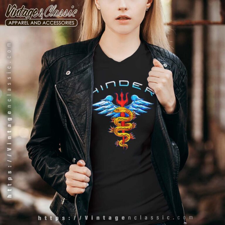 Waking Up The Devil Hinder Band Vneck Waking Up The Devil Hinder Band Vneck