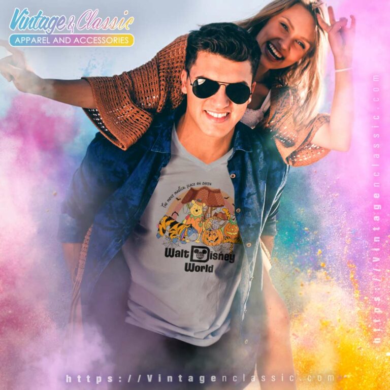 Walt Disney World Pooh Halloween V Neck TShirt Walt Disney World Pooh Halloween V Neck TShirt