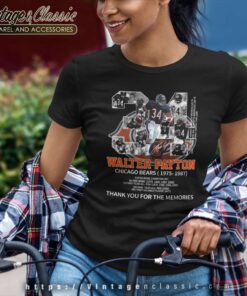 Walter Payton Chicago Bears 1975 1987 Signatures Thank For The Memories Shirt 6 Walter Payton Chicago Bears 1975 1987 Signatures Thank For The Memories Women TShirt